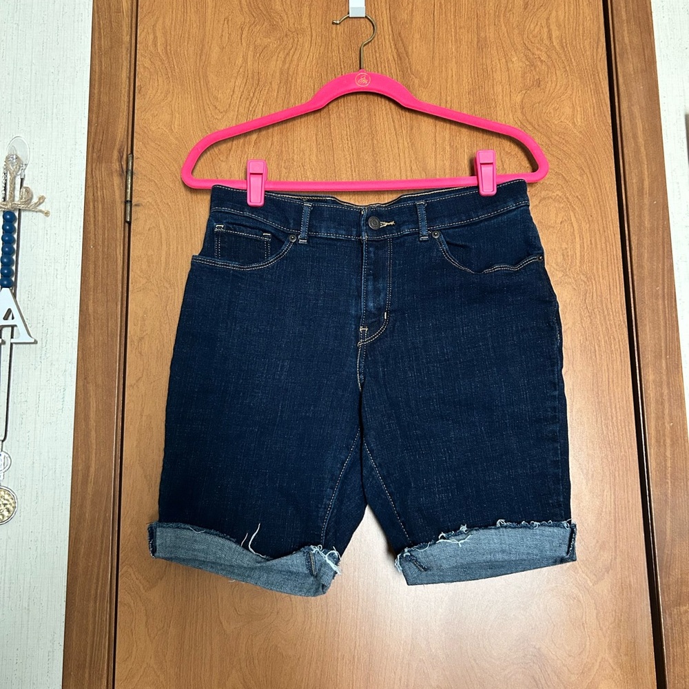 Levi's Blue Jean Shorts Classic Distressed Style
